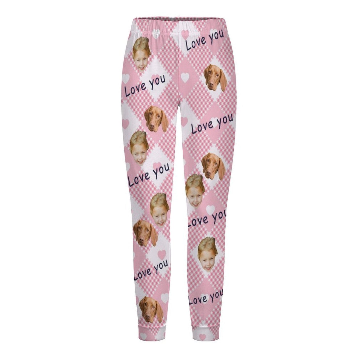 WEPRINTMEPajama PantsCustom Pet Kids Pants Love You Face Pajama Pants