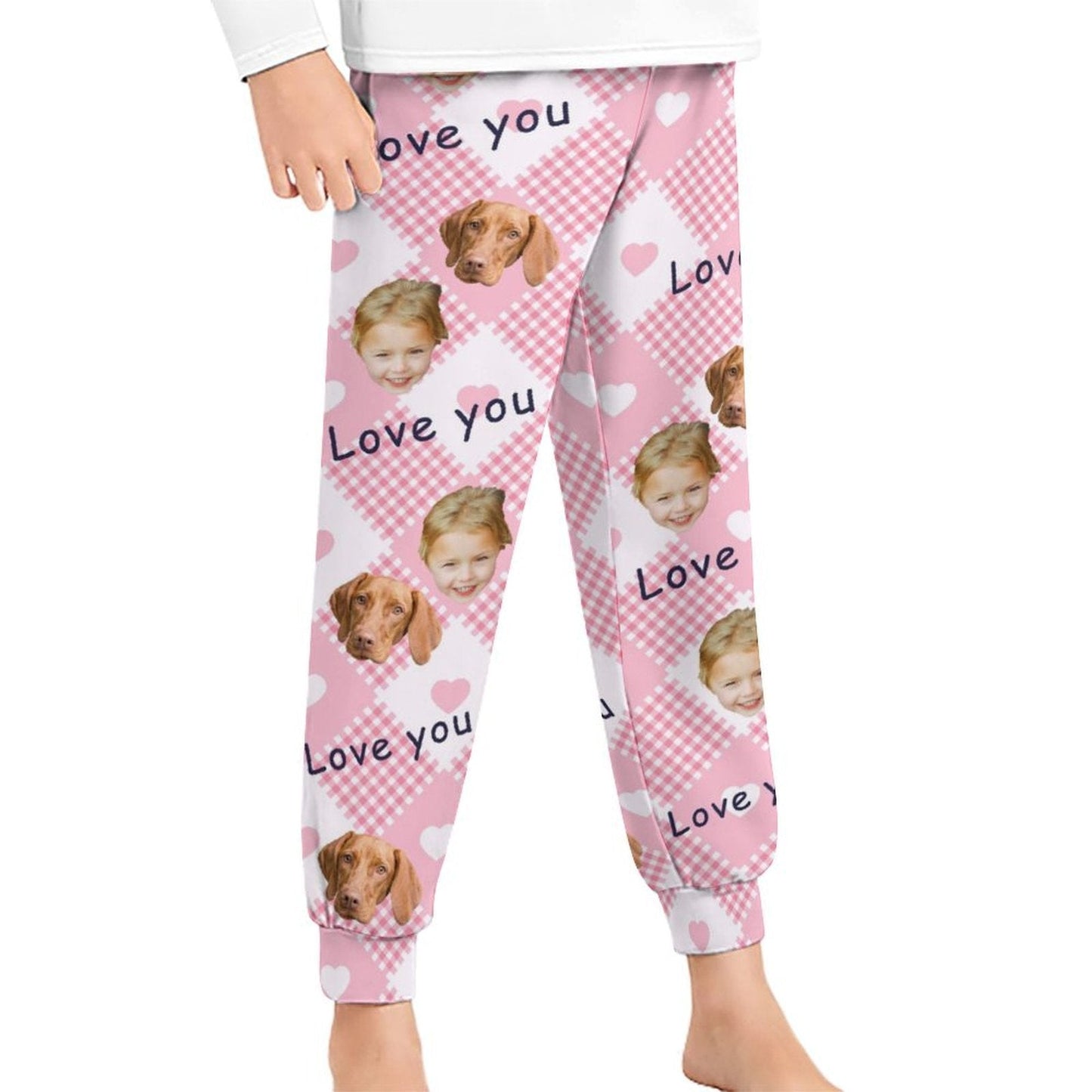 WEPRINTMEPajama PantsCustom Pet Kids Pants Love You Face Pajama Pants