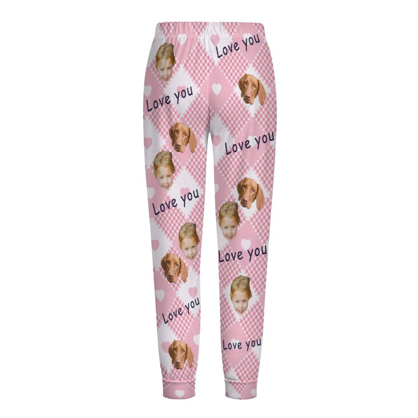 WEPRINTMEPajama PantsCustom Pet Kids Pants Love You Face Pajama Pants