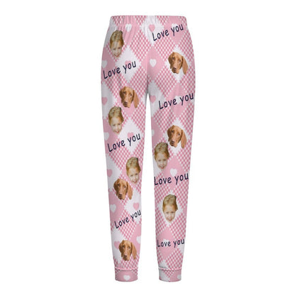 WEPRINTMEPajama PantsCustom Pet Kids Pants Love You Face Pajama Pants
