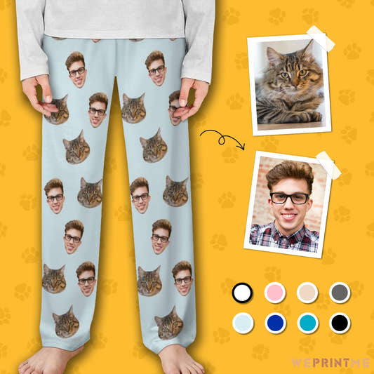 WePrintMePajama PantsCustom Pet Kids Pants Pet and Kids Face Pajama Pants