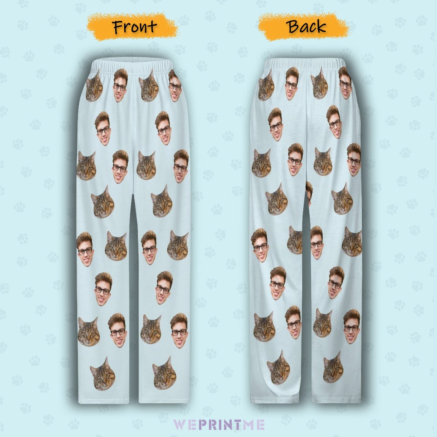 WEPRINTMEPajama PantsCustom Pet Kids Pants Pet and Kids Face Pajama Pants