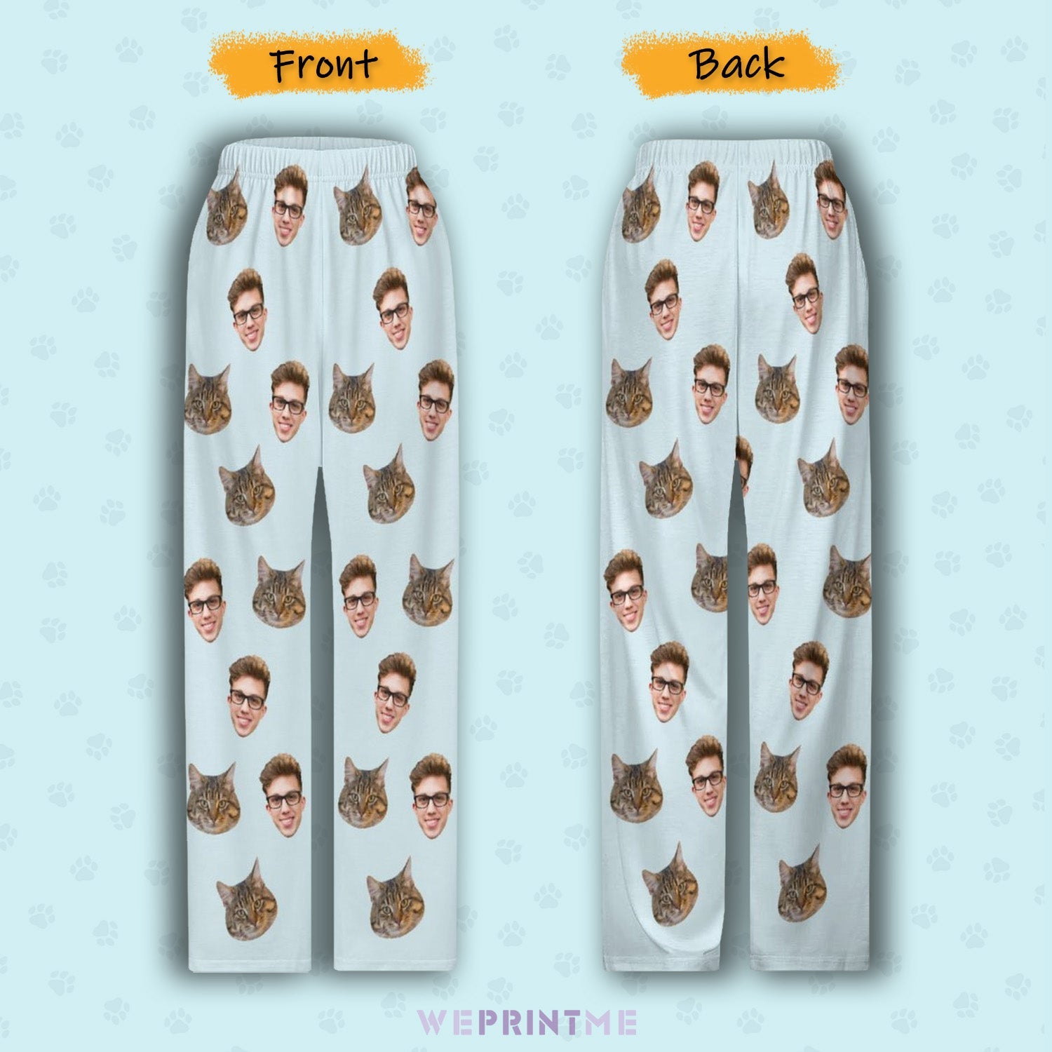 WEPRINTMEPajama PantsCustom Pet Kids Pants Pet and Kids Face Pajama Pants