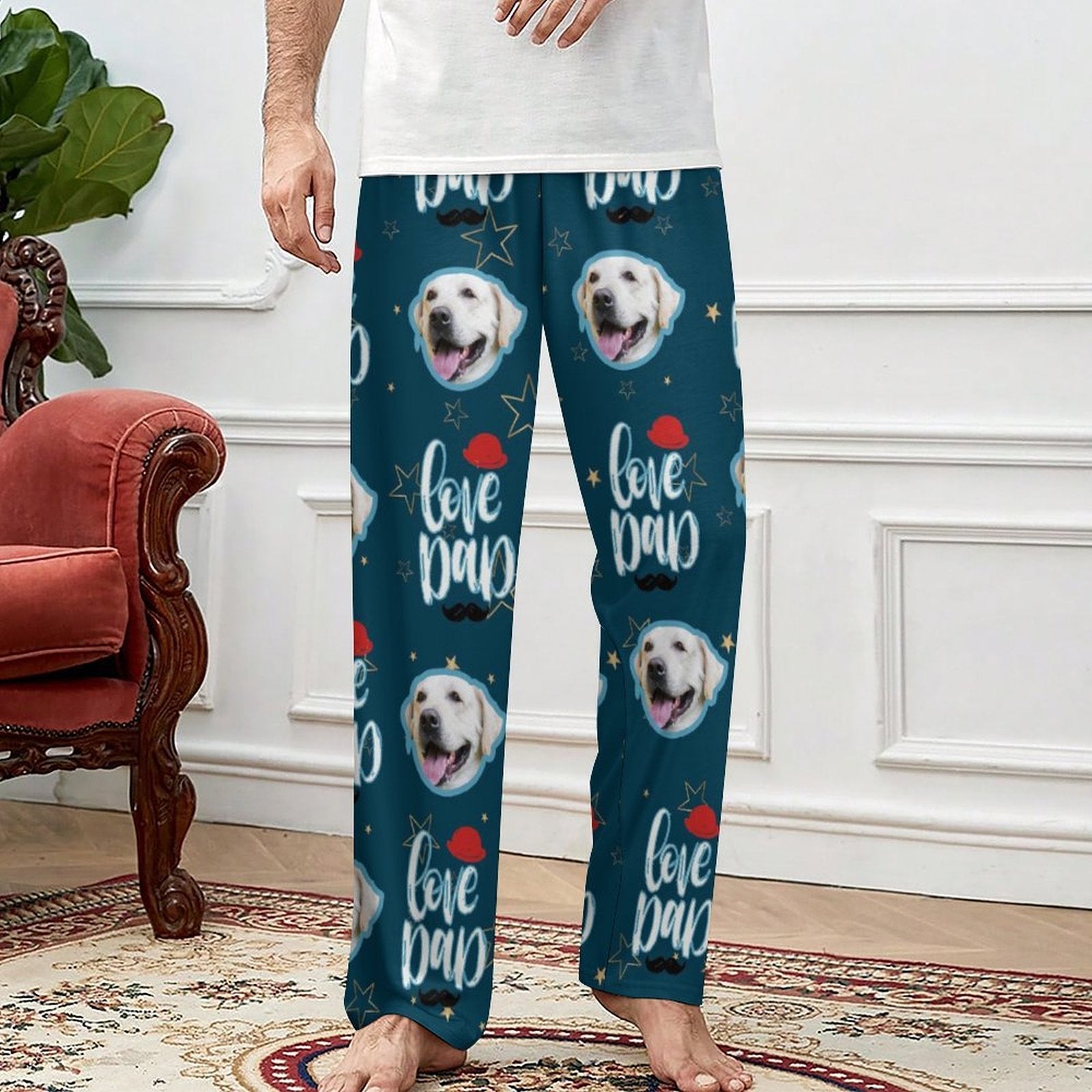 WEPRINTMEPajama PantsPersonalized Pet Pants Face Love Dad Unisex Pajama Pants