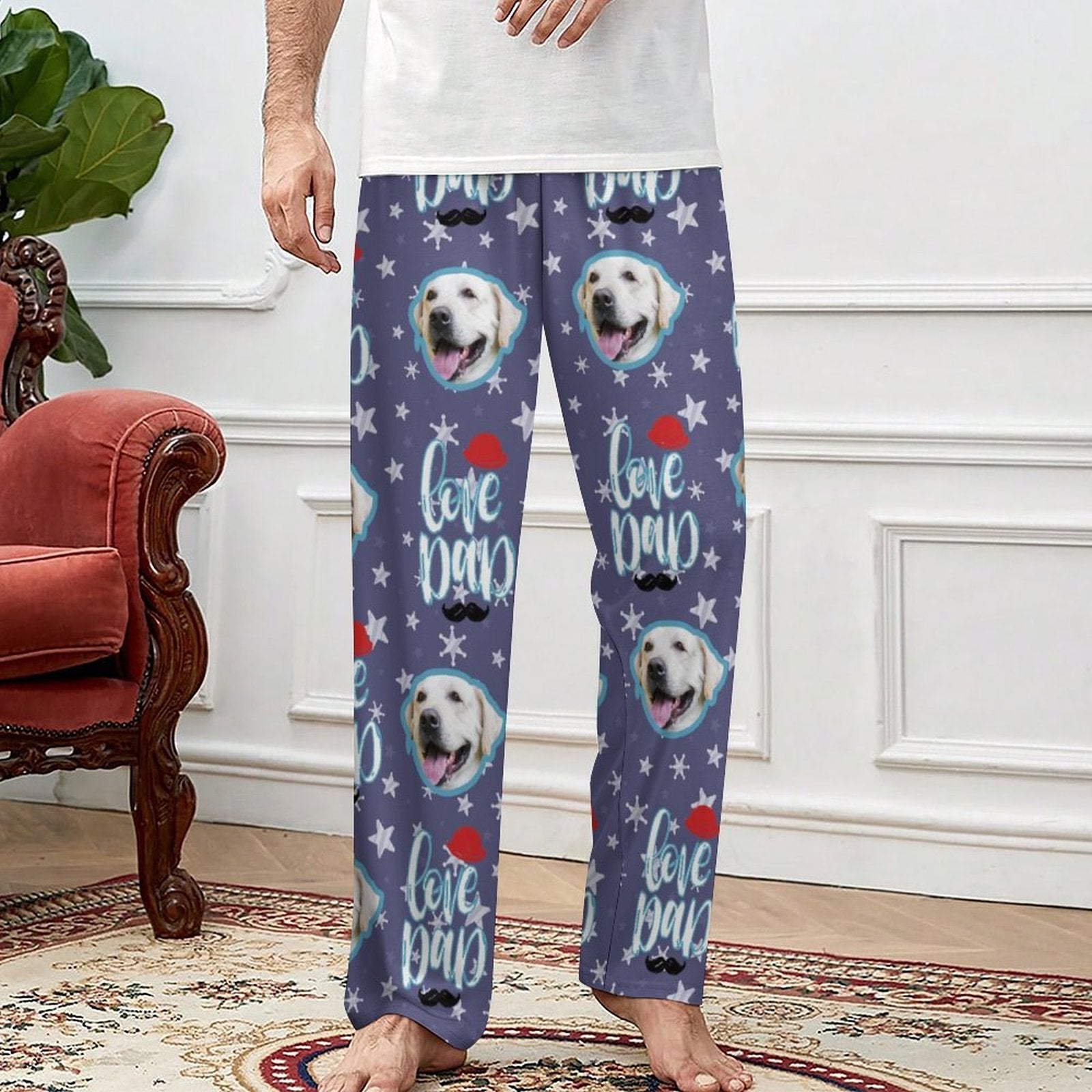 WEPRINTMEPajama PantsPersonalized Pet Pants Face Love Dad Unisex Pajama Pants