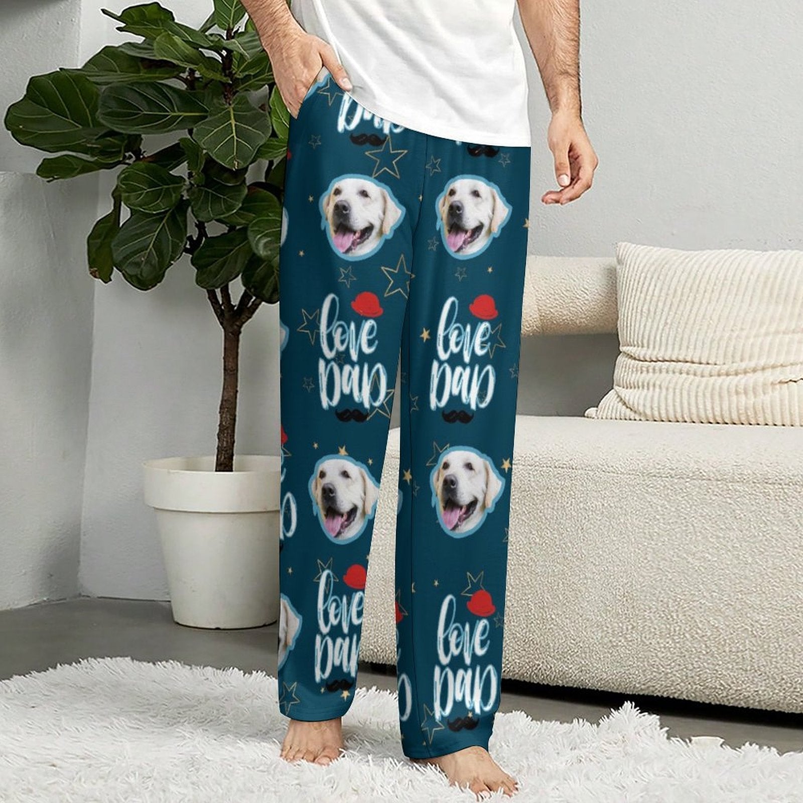 WEPRINTMEPajama PantsPersonalized Pet Pants Face Love Dad Unisex Pajama Pants