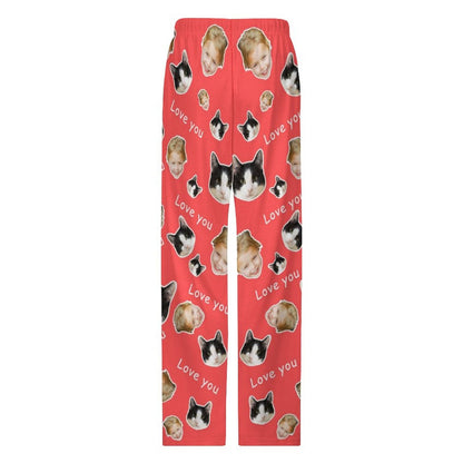 WEPRINTMEPajama PantsPersonalized Pet Pants Love You Face Pajama Pants