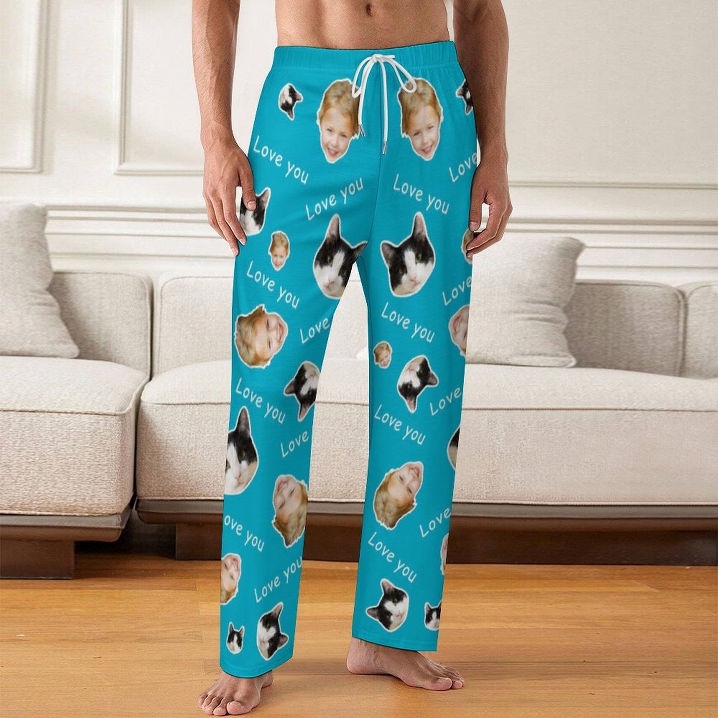 WEPRINTMEPajama PantsPersonalized Pet Pants Love You Face Pajama Pants