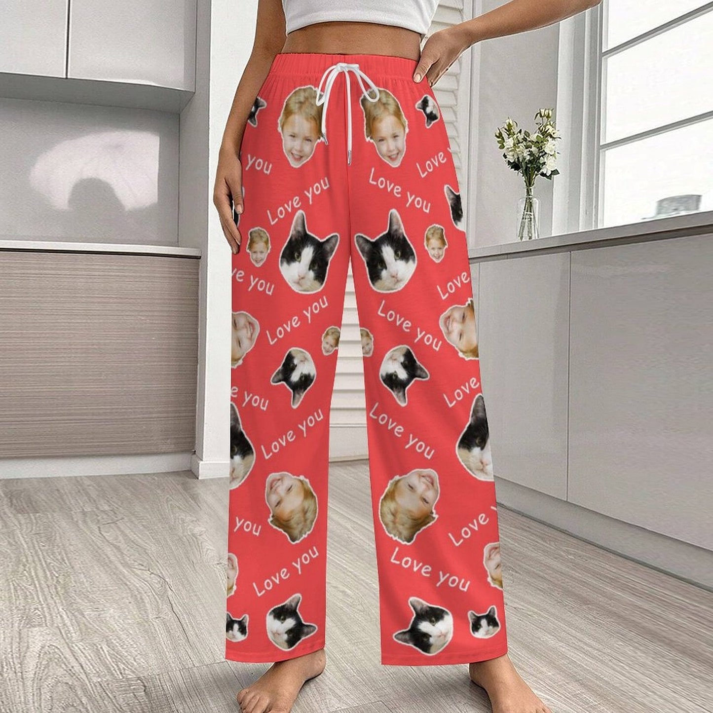 WEPRINTMEPajama PantsPersonalized Pet Pants Love You Face Pajama Pants