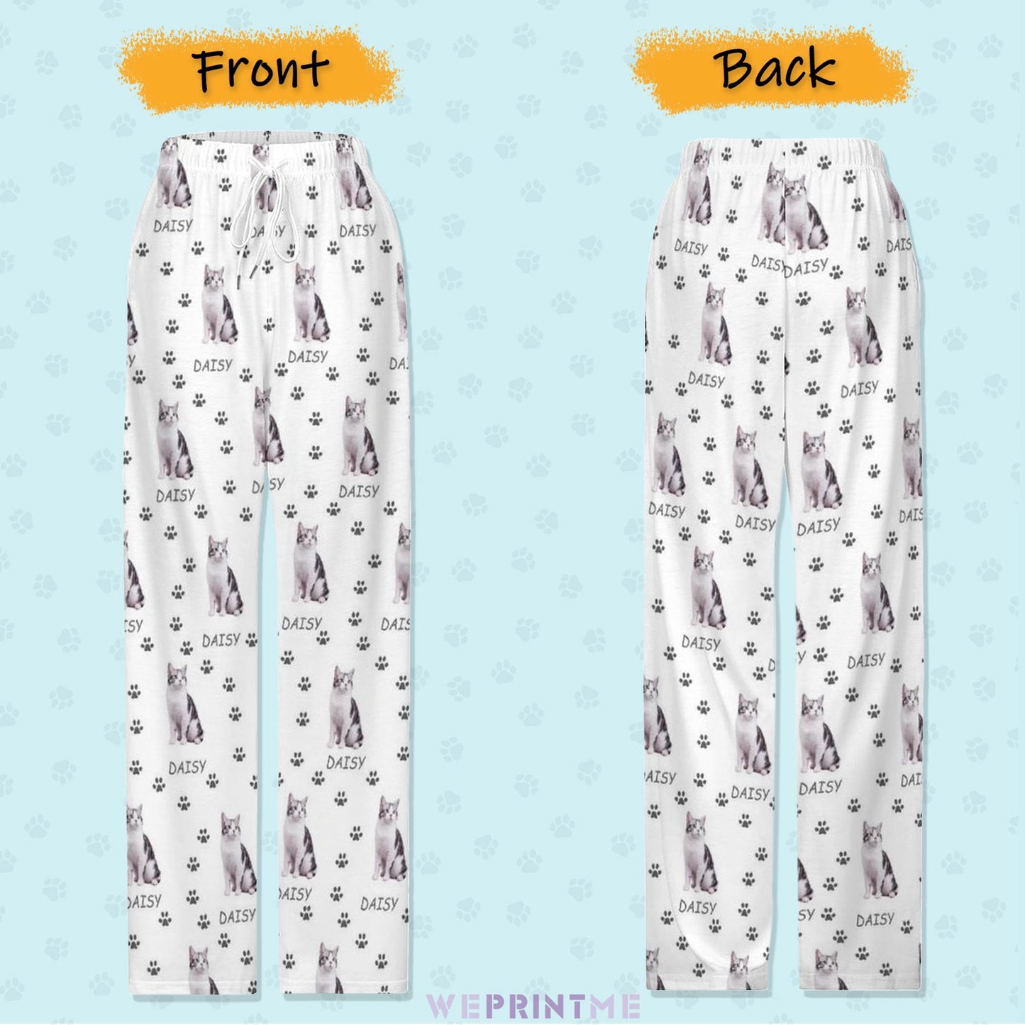 WEPRINTMEPajama PantsPersonalized Pet Pants Pet Paws Path Unisex Pajama Pants
