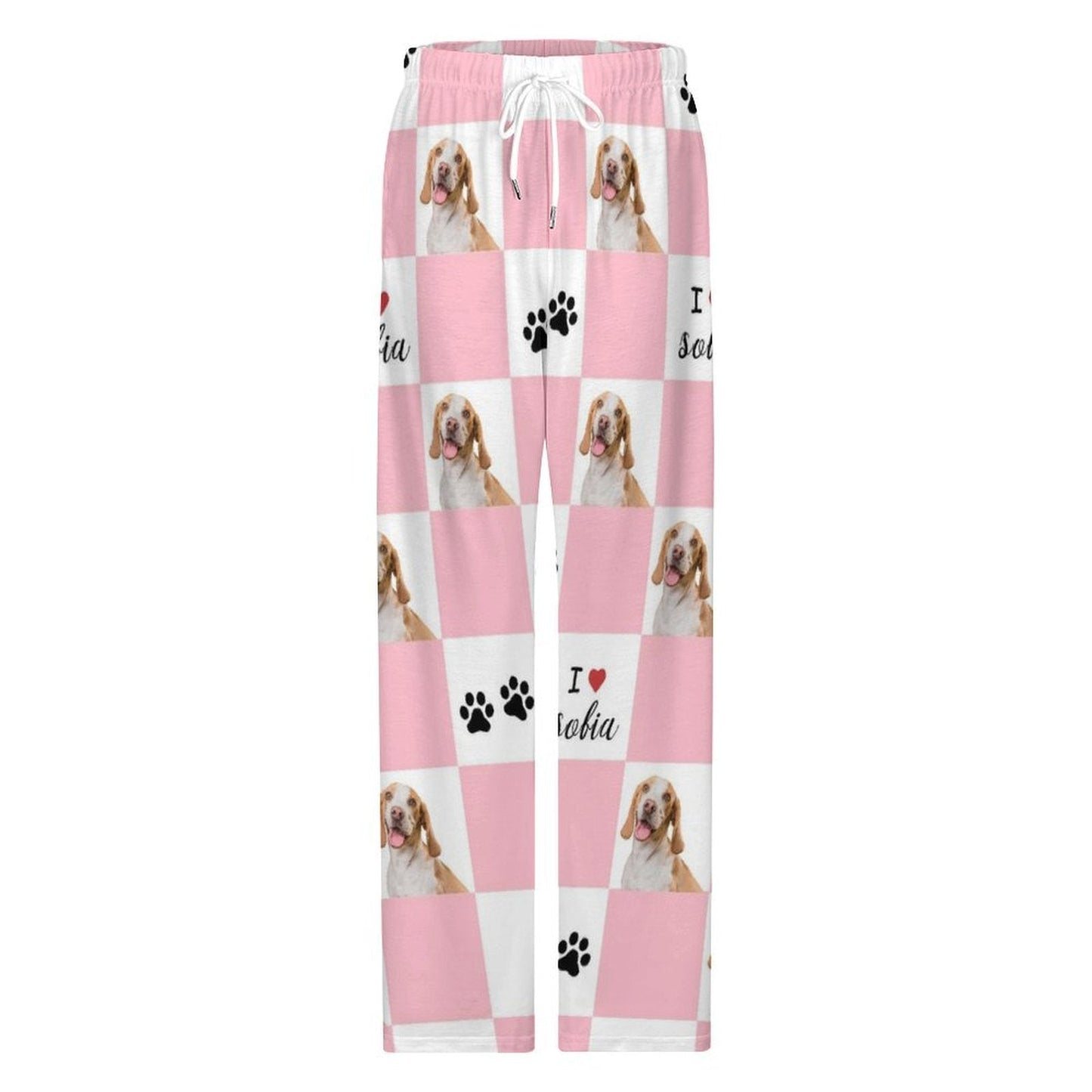 WEPRINTMEPajama PantsPersonalized Pet Pants Plaid and Paws Pajama Pants
