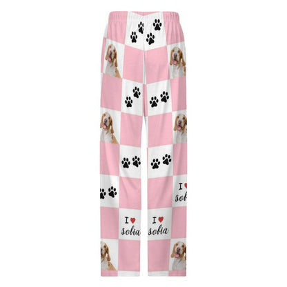 WEPRINTMEPajama PantsPersonalized Pet Pants Plaid and Paws Pajama Pants