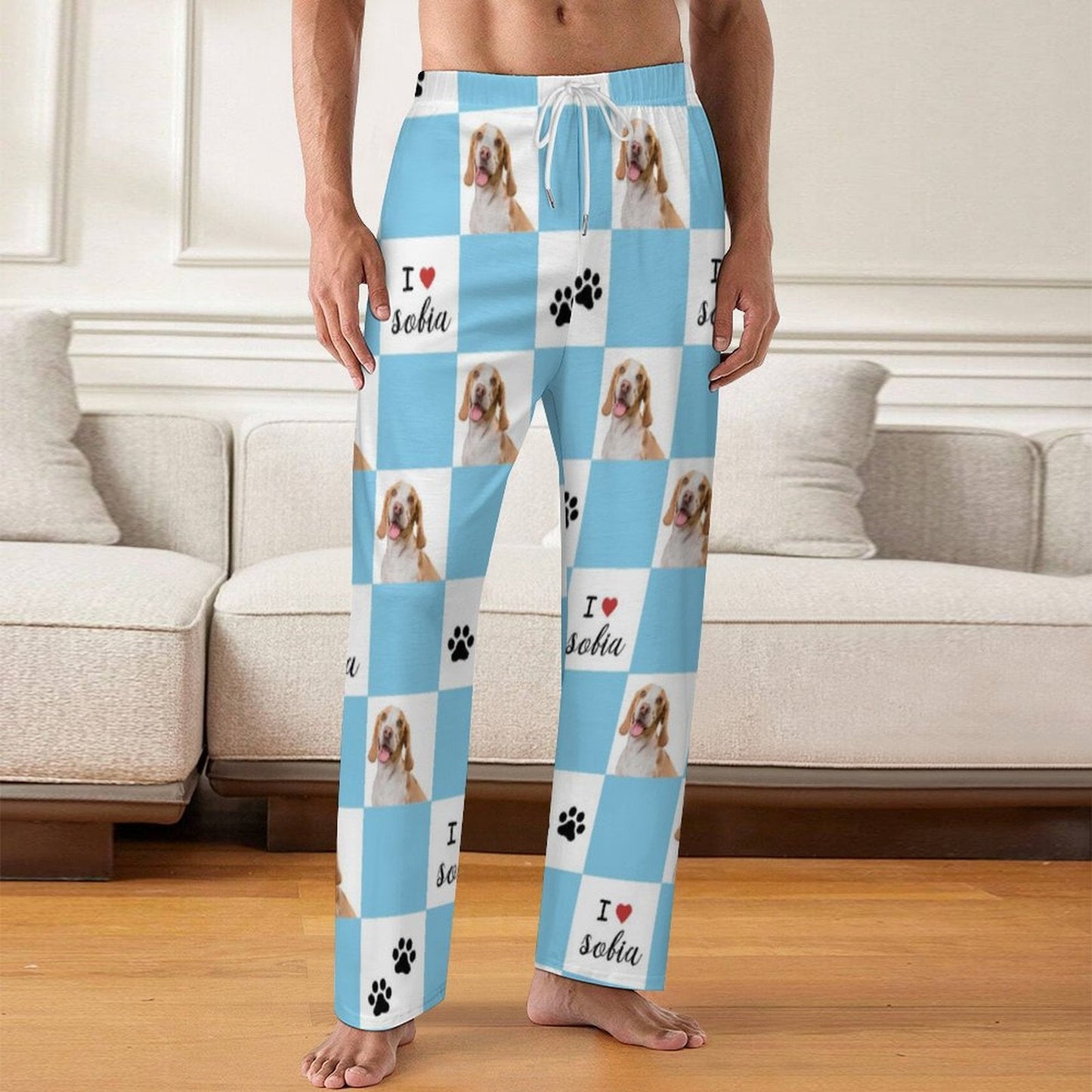 WEPRINTMEPajama PantsPersonalized Pet Pants Plaid and Paws Pajama Pants