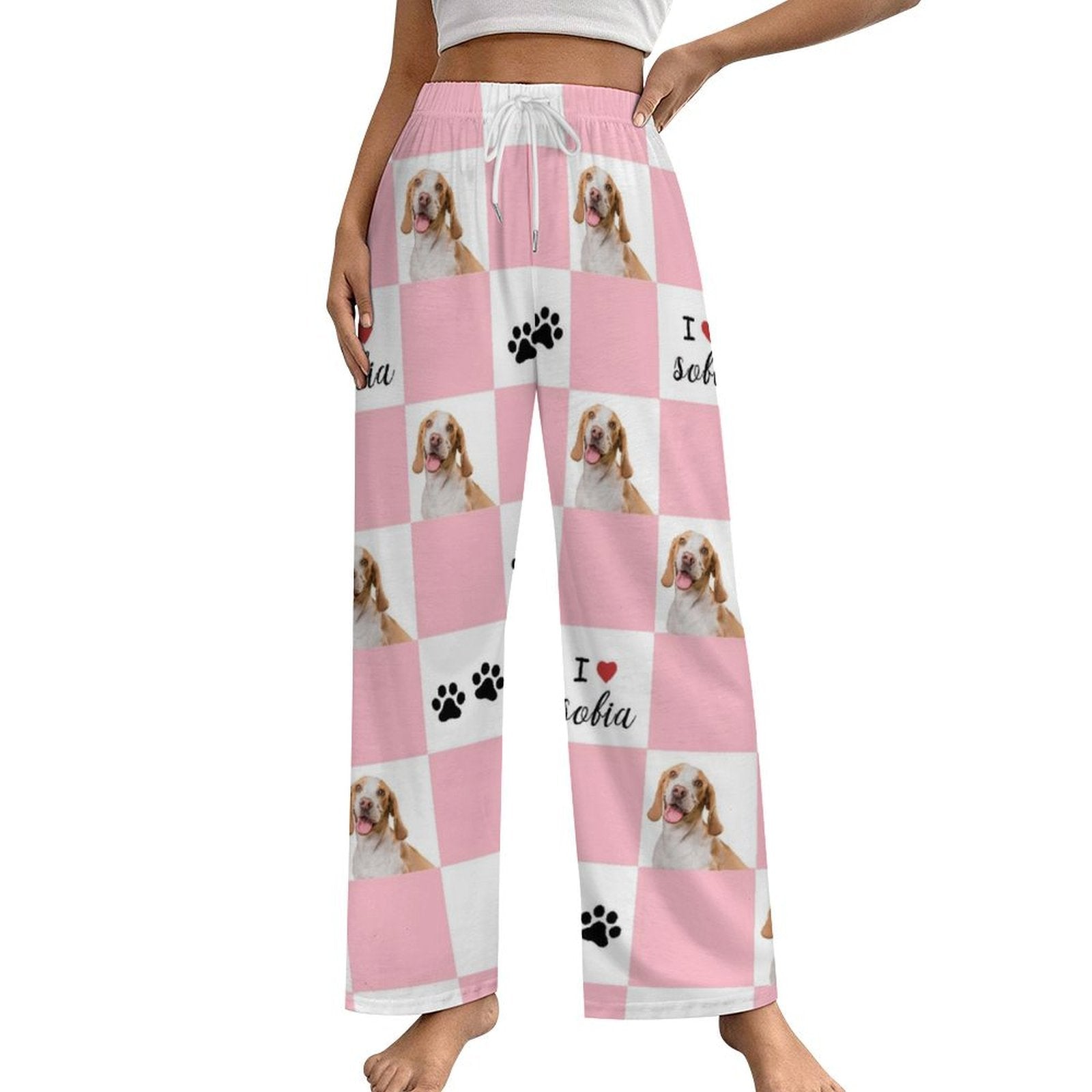 WEPRINTMEPajama PantsPersonalized Pet Pants Plaid and Paws Pajama Pants