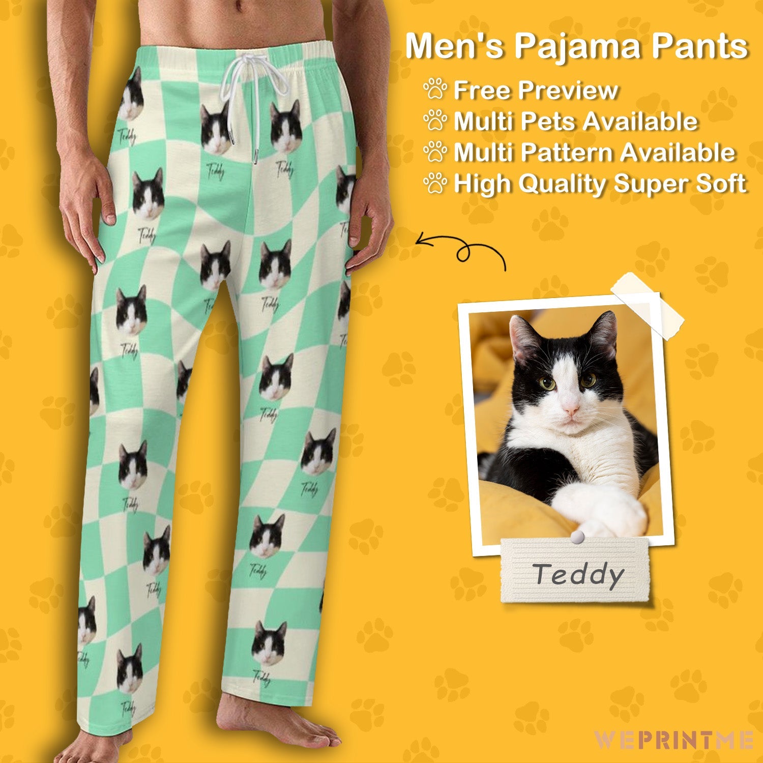 WEPRINTMEPajama PantsPersonalized Pet Pants Twisted plaid Pajama Pants
