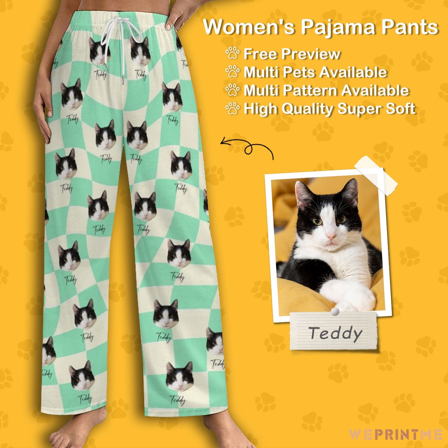 WEPRINTMEPajama PantsPersonalized Pet Pants Twisted plaid Pajama Pants
