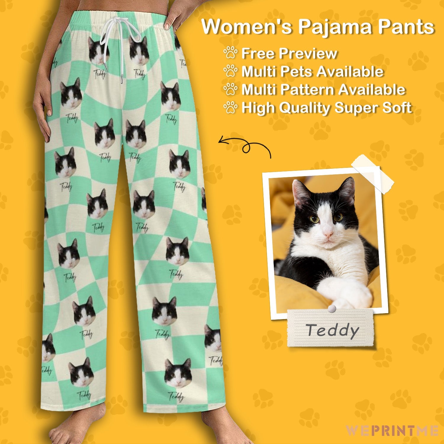 WEPRINTMEPajama PantsPersonalized Pet Pants Twisted plaid Pajama Pants