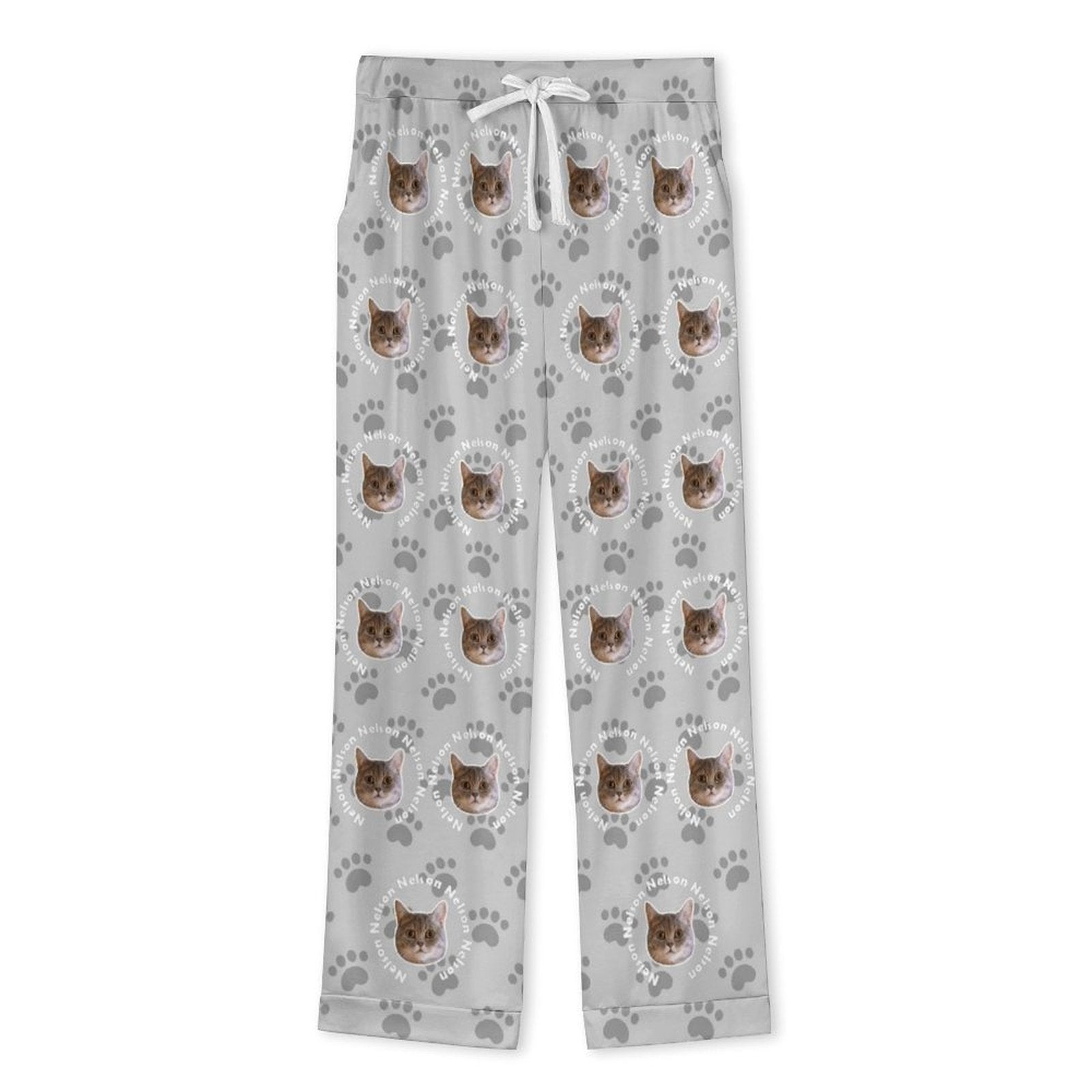WEPRINTMEPajamasCustom Pet Face and Circle Name Men's Cotton Long Pajama Set