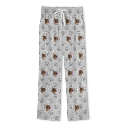WEPRINTMEPajamasCustom Pet Face and Circle Name Men's Cotton Long Pajama Set