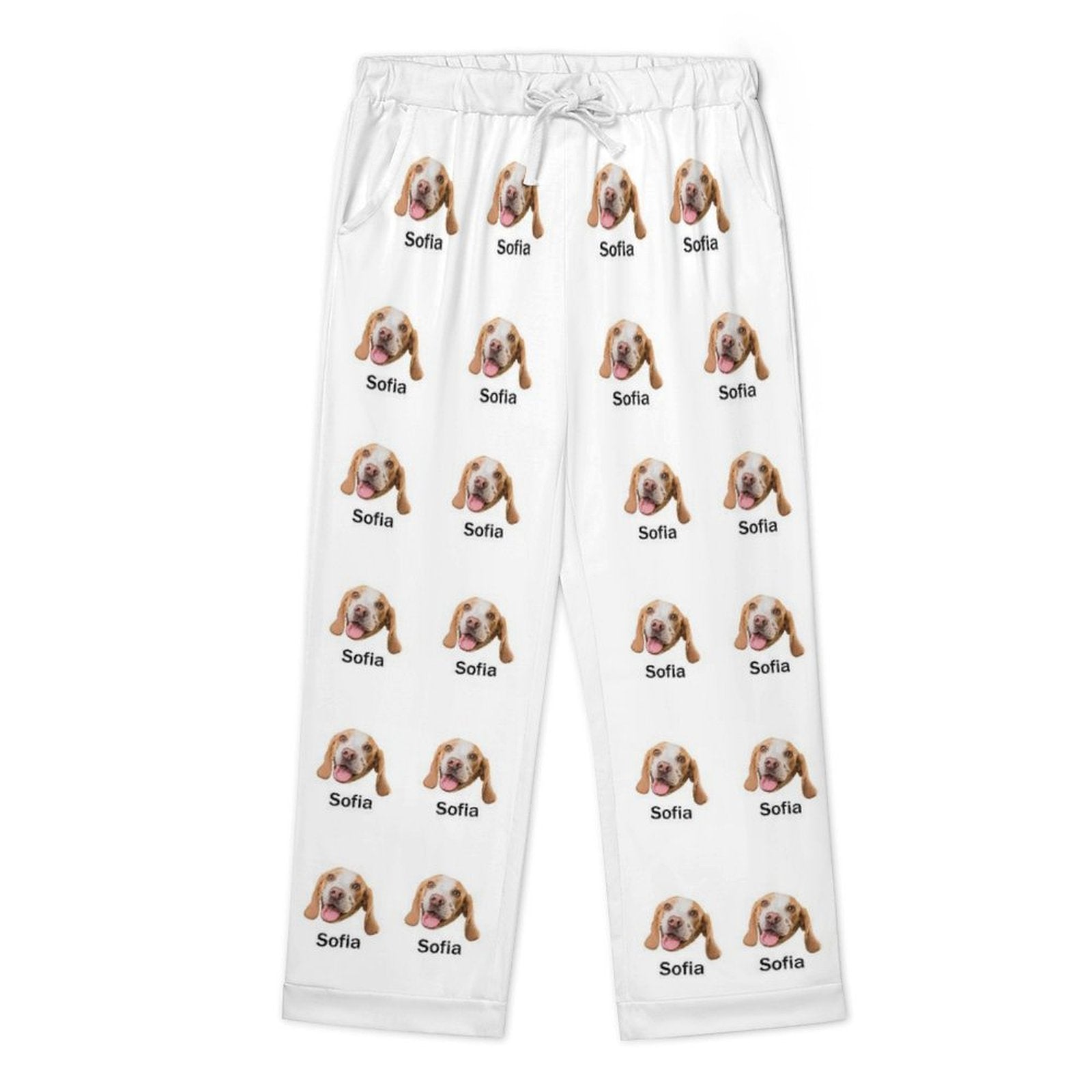 WEPRINTMEPajamasCustom Pet Face and Name Men's Cotton Long Pajama Set