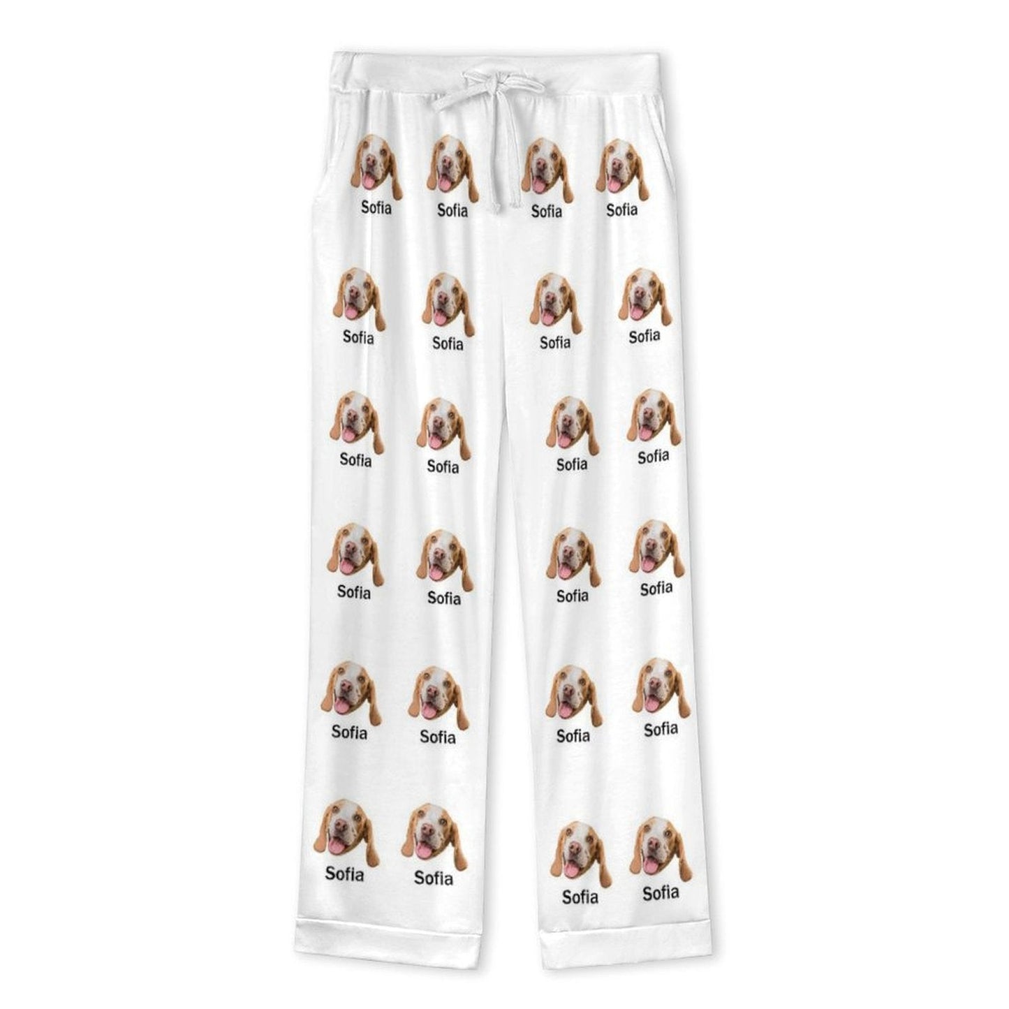 WEPRINTMEPajamasCustom Pet Face and Name Men's Cotton Long Pajama Set