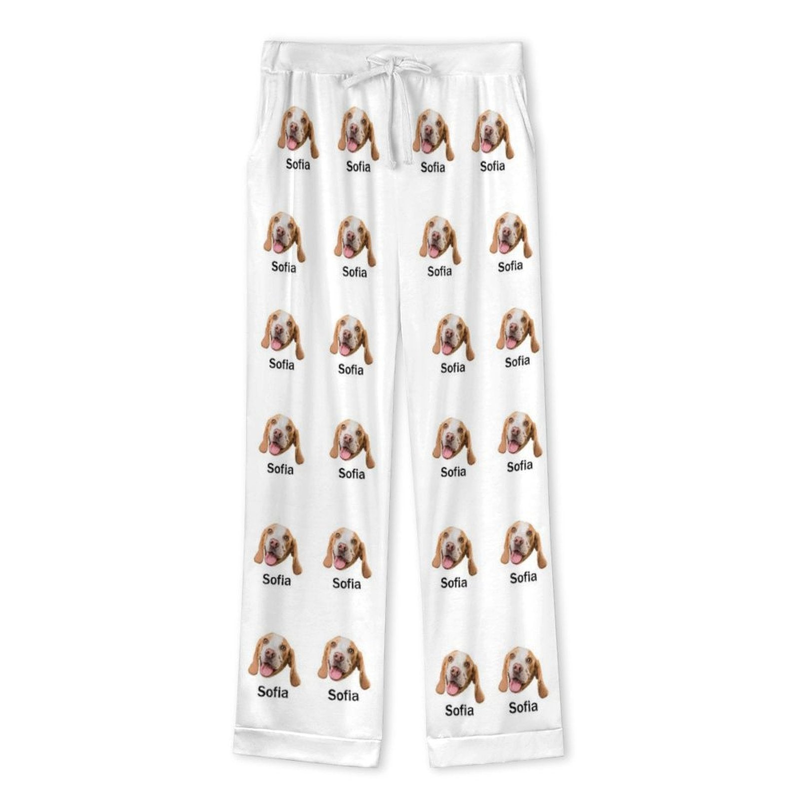 WEPRINTMEPajamasCustom Pet Face and Name Men's Cotton Long Pajama Set