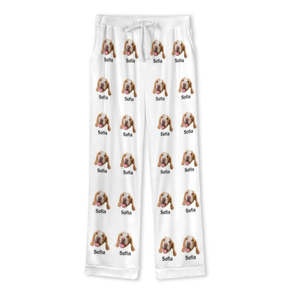WEPRINTMEPajamasCustom Pet Face and Name Men's Cotton Long Pajama Set