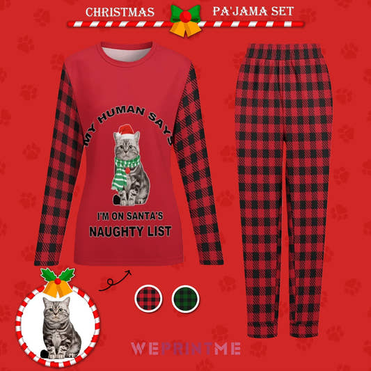WePrintMePajamasCustom Pet Face Funny Christmas Pajama Set