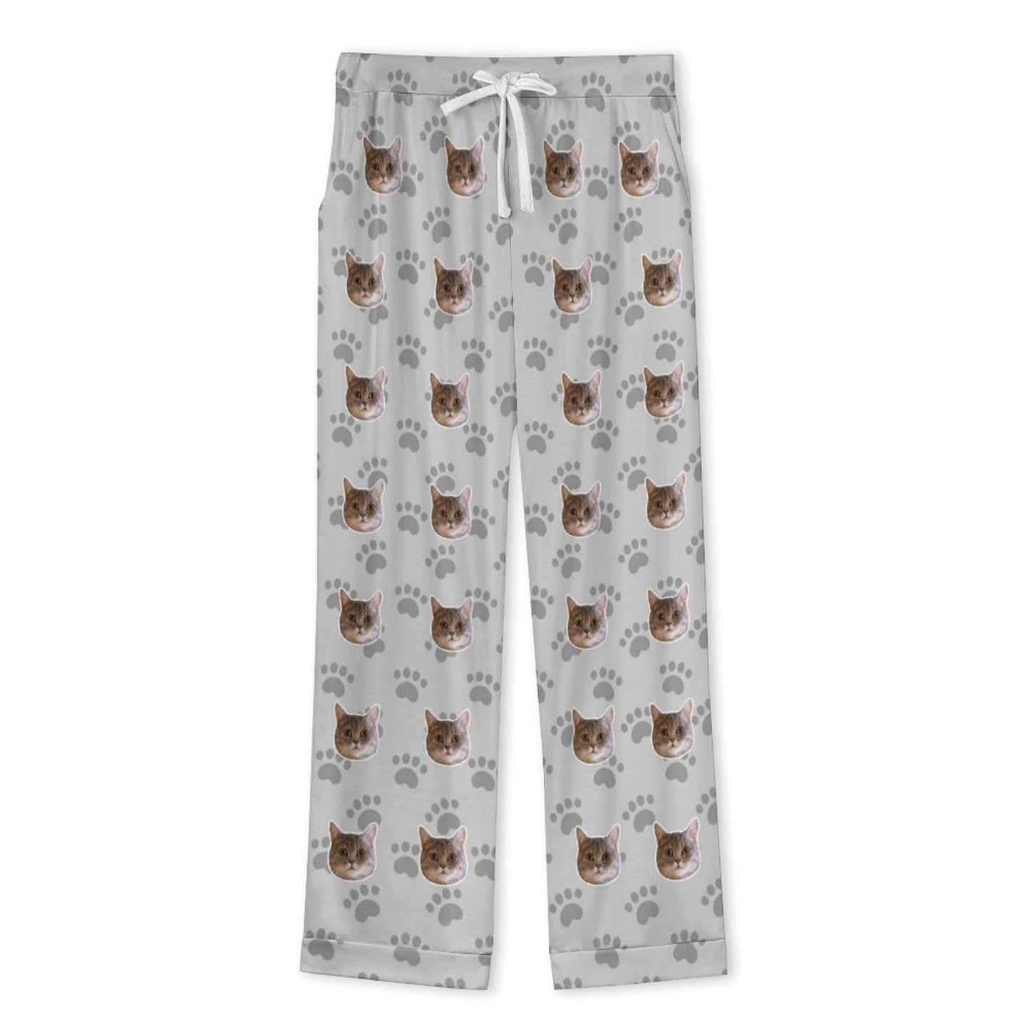 WEPRINTMEPajamasCustom Pet Face Men's Cotton Long Pajama Set