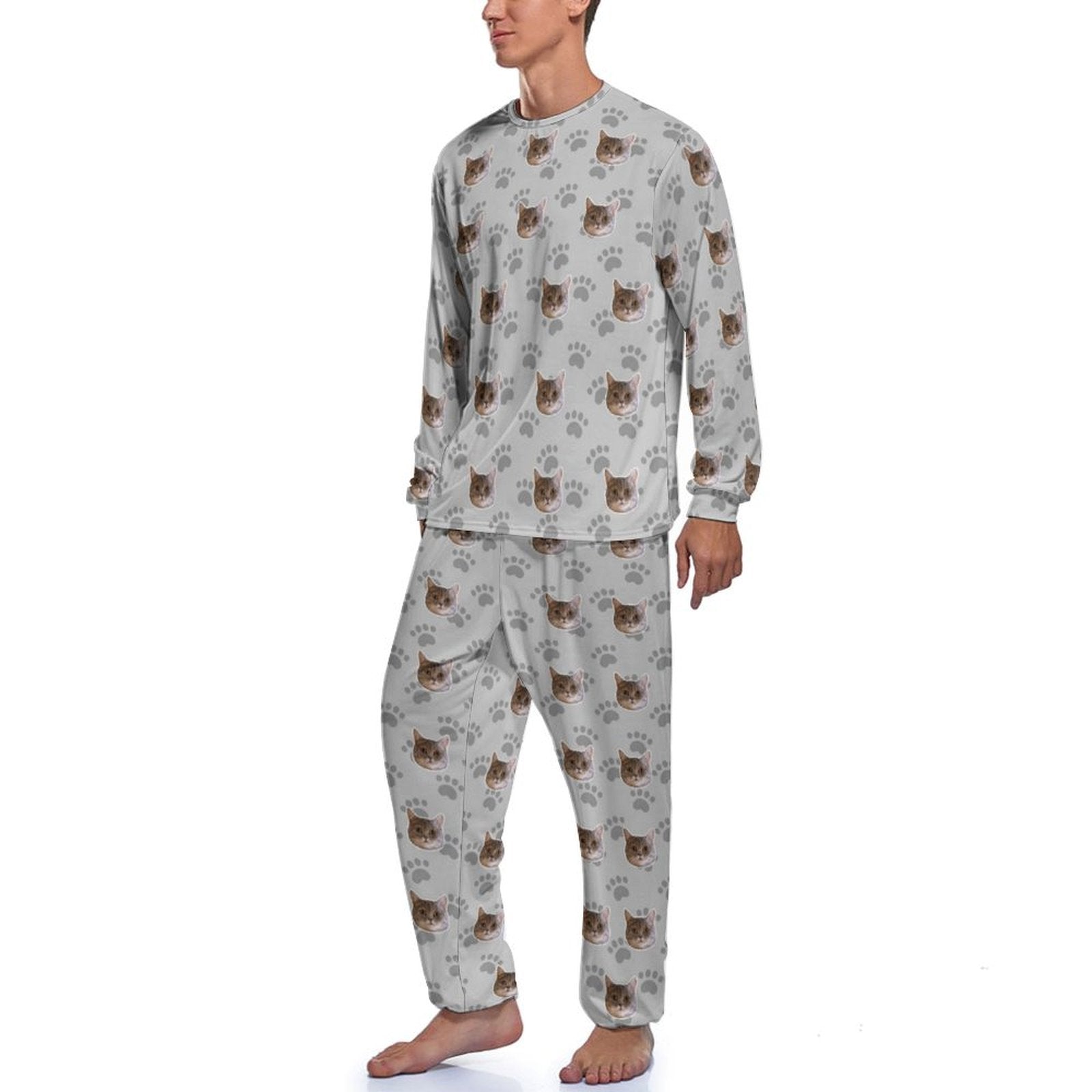 WEPRINTMEPajamasCustom Pet Face Men's Long Pajama Set