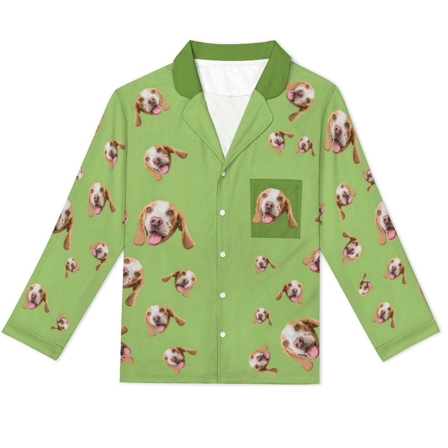 WEPRINTMEPajamasCustom Pet Face Pet Everywhere Men's Cotton Long Pajama Set