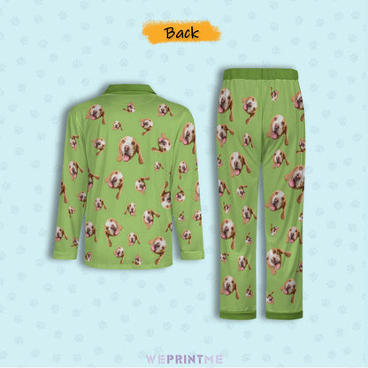WEPRINTMEPajamasCustom Pet Face Pet Everywhere Men's Cotton Long Pajama Set