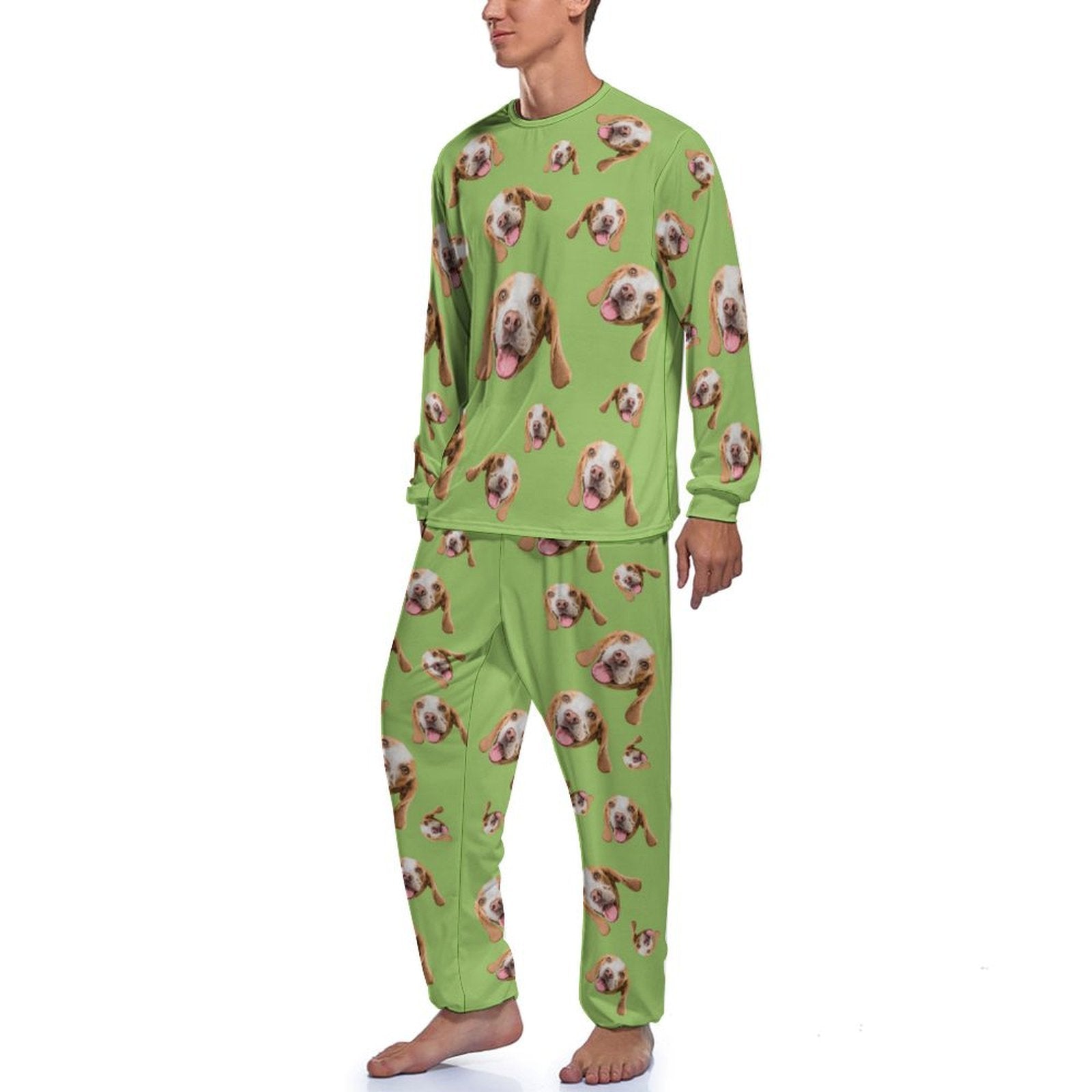 WEPRINTMEPajamasCustom Pet Face Pet Everywhere Men's Long Pajama Set
