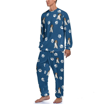WEPRINTMEPajamasCustom Pet Face Pet Paws Men's Long Pajama Set