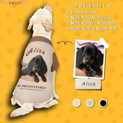 WEPRINTMEPet ClothesCustom Face Pet Shirt Precious Family Pet Costume