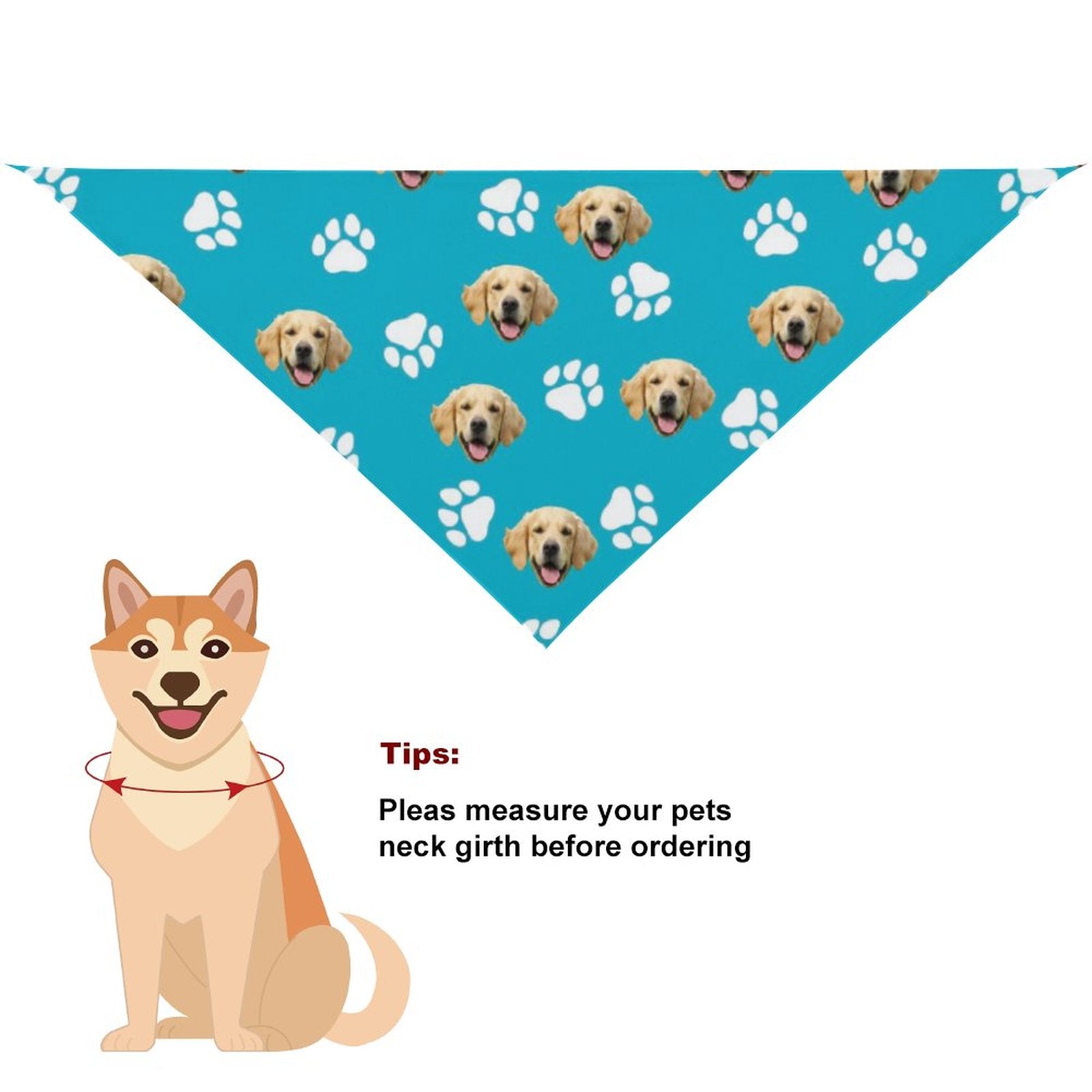 WEPRINTMEPet ScarfCustom Pet Face Pet Scarf