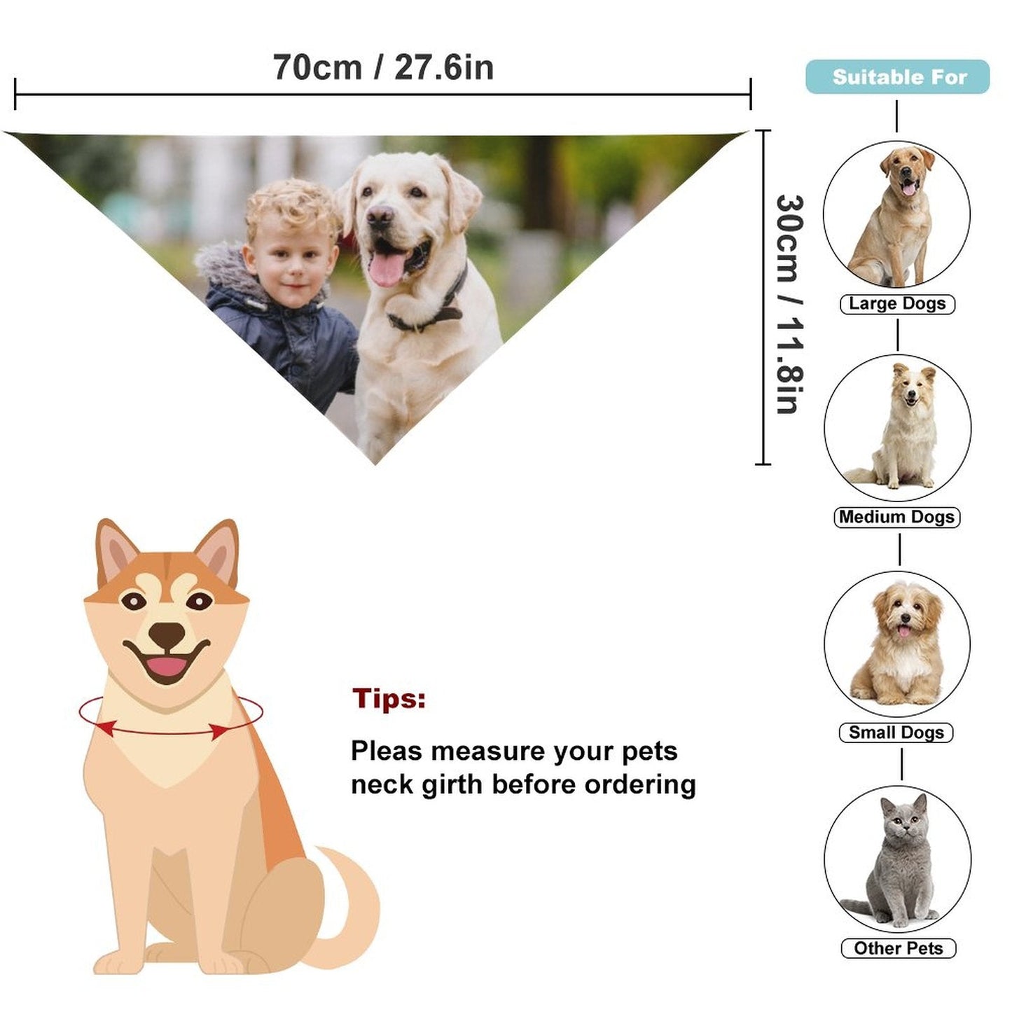 WEPRINTMEPet ScarfCustom Photo Pet Scarf