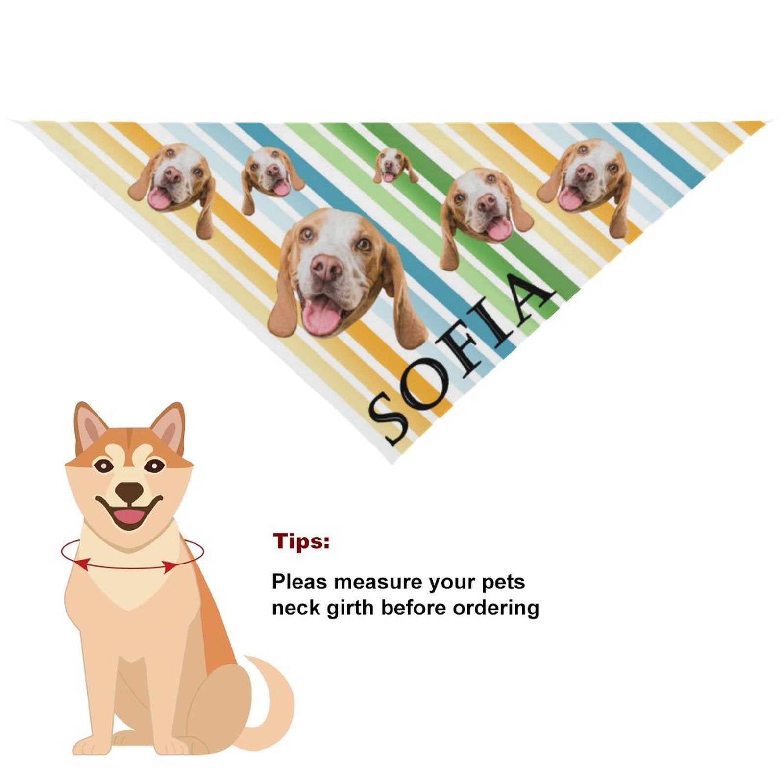 WEPRINTMEPet SuppliesCustom Pet Scarf Face Dog Bandana