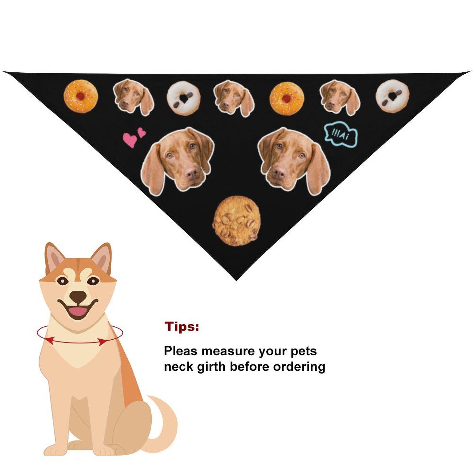 WEPRINTMEPet SuppliesCustom Pet Scarf Personalized Dog Bandana