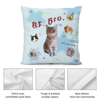 WEPRINTMEPillowCustom Pet Face Blue Star Pillow Case