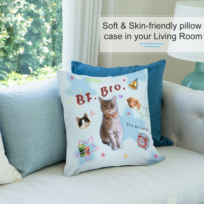 WEPRINTMEPillowCustom Pet Face Blue Star Pillow Case