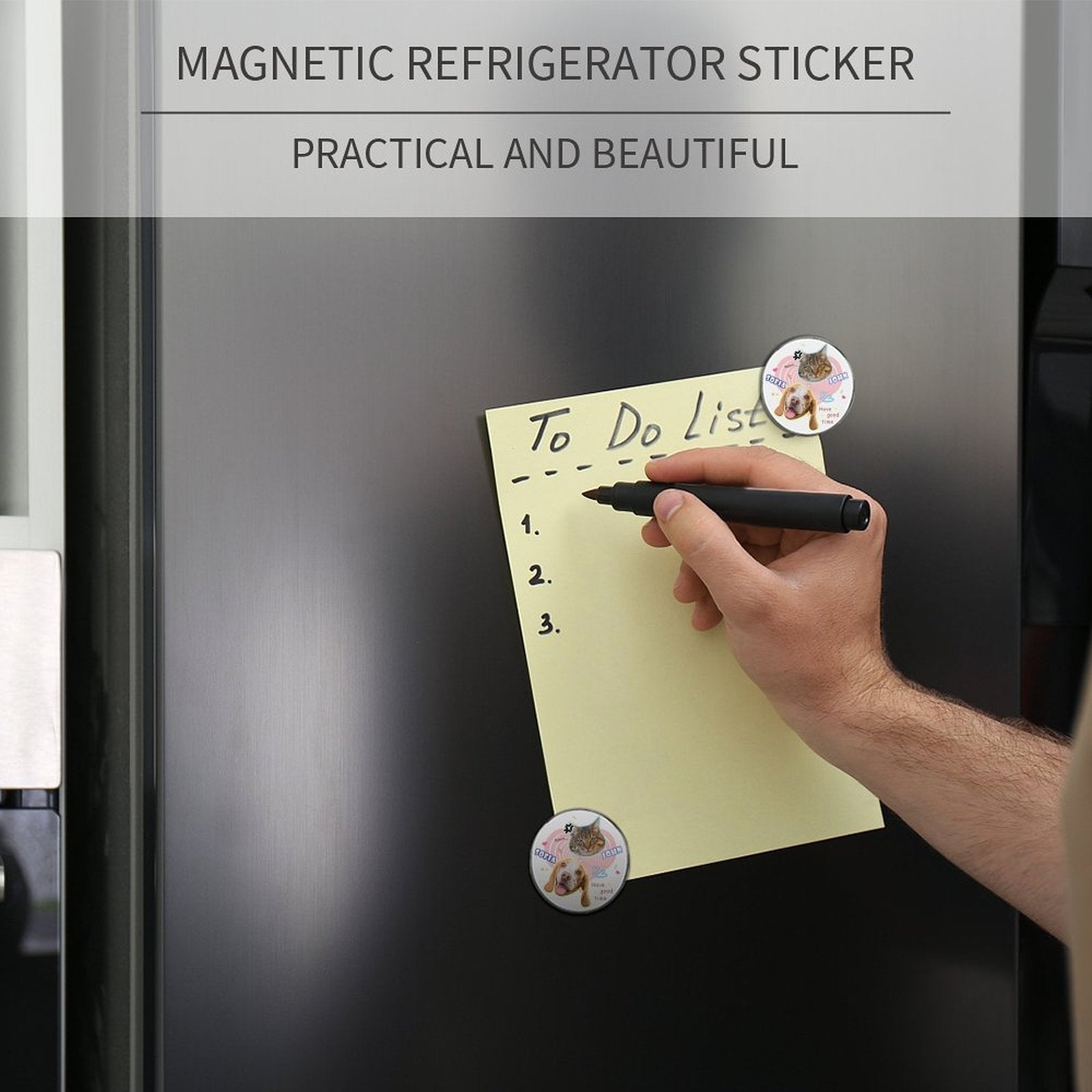 WEPRINTMERefrigerator MagnetsCustom Pet Face and Name Heart Refrigerator Magnets