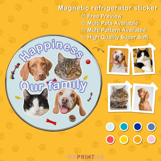 WEPRINTMERefrigerator MagnetsCustom Pet Face Happiness Refrigerator Magnets
