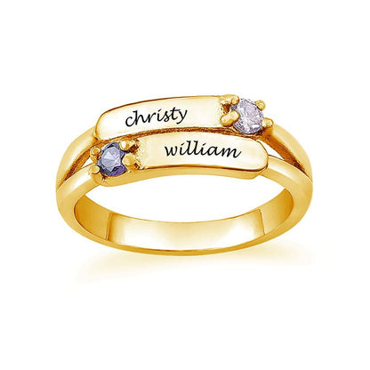 WEPRINTMERingCustom Double Names Ring