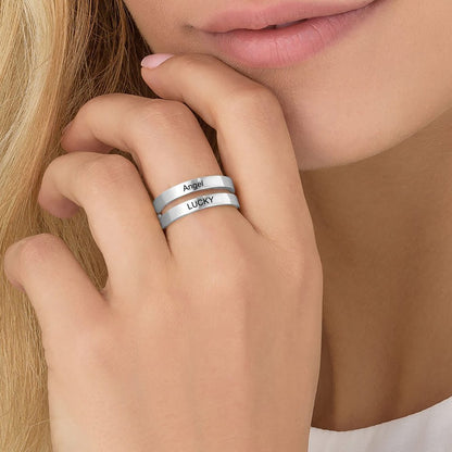 WEPRINTMERingCustom Double Texts Ring