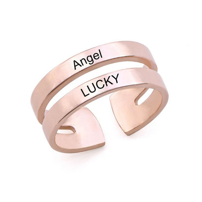 WEPRINTMERingCustom Double Texts Ring