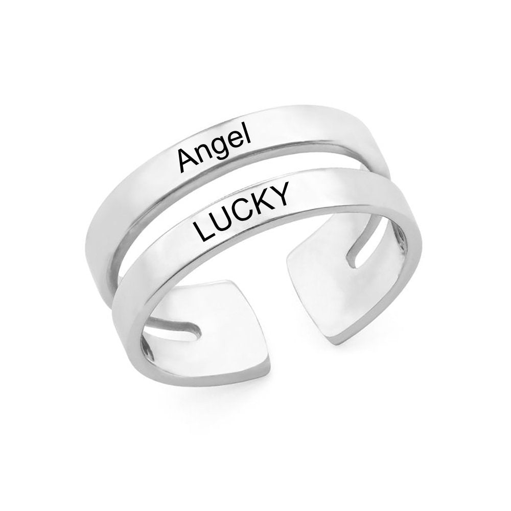 WEPRINTMERingCustom Double Texts Ring