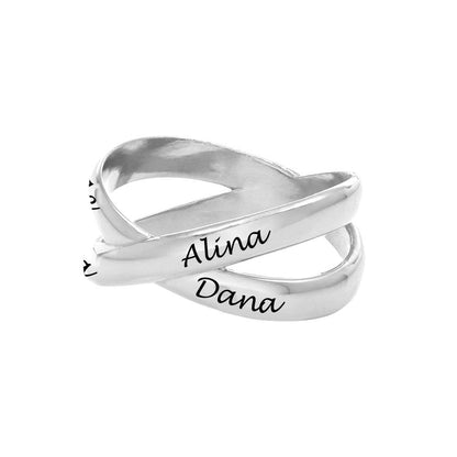 WEPRINTMERingCustom Four Text Cross Ring