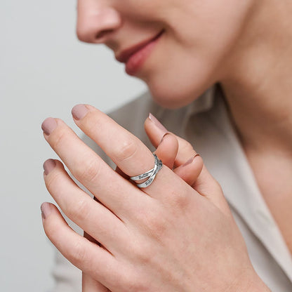 WEPRINTMERingCustom Four Text Cross Ring