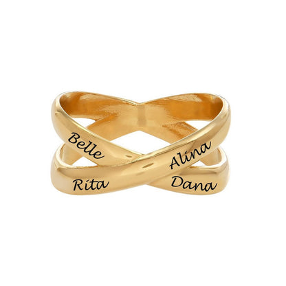 WEPRINTMERingCustom Four Text Cross Ring